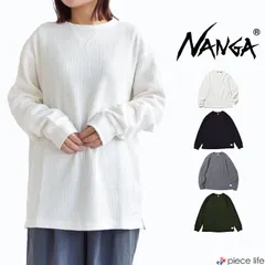 【2024秋冬新作】NANGA ナンガ トップス Tシャツ ロンT エコハイブリッド ワッフル ロングスリーブティー メンズ レディース ユニセックス 長袖 ロングスリーブ 春 秋 冬 M L XL NW2311-1G218 白 ホワイト WHITE