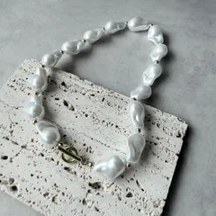 バロックパール ネックレス ゴールド チョーカー風 大ぶり パールネックレス レディース アクセサリー 上品 結婚式 二次会 ギフト