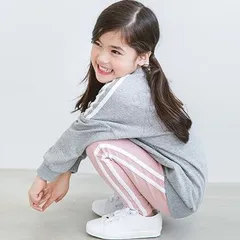 在庫処分中 [ピンク150] サイドライン レギンス 長ズボン ラインパンツ ライン入り ボトムス