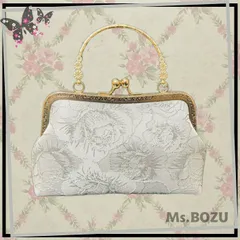 【新品】【オケージョンにも和装にもぴったり！】 パーティバック フォーマルバック 着物バック 花柄 レトロ 結婚式  演奏会 お呼ばれ 発表会 和装 キャバ シルバー系