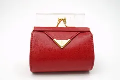 イヴ サンローラン ヴィンテージ コインケース 小銭入れ 財布 サイフ ガマ口 カサンドラロゴ YSL レザー レッド Yves Saint Laurent 2226k