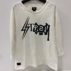 07w18925 Stussy ステューシー ワンT Tシャツ 白 スカル メンズSサイズ  長袖Ｔシャツ  【中古品】