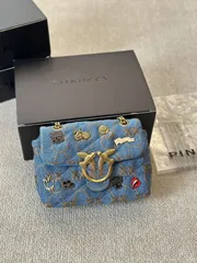 【今日特価】PINKO デニムバッジバッグ 送料無料 在庫限定セール価格！