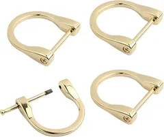 fogman Dカン Dリング ネジ式 アクセサリ キーホルダー 金具 バックル 4個セット(ゴールド)