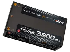 新品 HiTEC XPOWER R-SPEC Li-Po 7.4V 3800mAh 100C/200C R/C用バッテリー XPR3800S-B [佐川急便]