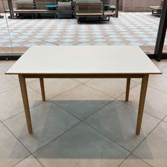 【 GARAGE / ガラージ 】 天然木 オーク ダイニングテーブル ミーティングテーブル サンプル品 組立品 メラミン天板白 幅120×奥行75×高さ68cm （ テーブル リビングテーブル ソファーテーブル ソファテーブル 机 デスク 長方形  木製 ）