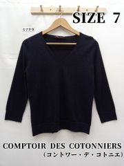 5799　COMPTOIR DES COTONNIERS　Vネックトップス　S