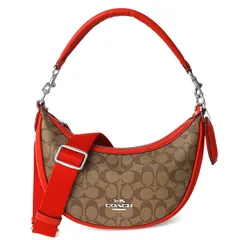 新品 コーチ COACH ショルダーバッグ ARIA SHOULDER BAG カーキ/マイアミレッド