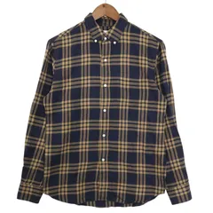 EDIFICE エディフィス 通年★ 長袖 ボタンダウン フランネル チェック シャツ Sz.M メンズ 日本製