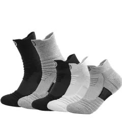 スポーツソックス　【組み合わせ自由】　【ミドル丈　ショート丈】【ブラック　グレー　ホワイト】登山　釣り　ウォーキング　安全靴　底クッション