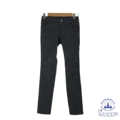 ☆美品☆ COMME CA DU MODE コムサデモード パンツ カジュアルパンツ スリムフィット レディース 総柄 ブラック 7 901-15352 送料無料 古着