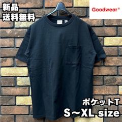 【Goodwear/グッドウエア】BIGシルエット ポケット付き半袖Tシャツ GOODWEAR ビッグシルエット ドロップショルダー ヘビーウェイト USA コットン 綿 無地 厚手  7.6oz 2W7-3505 ブラック Black 新品 未使用 送料無料