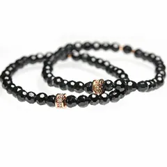 〔K1161〕約5mm ブラックトルマリンカット ブレスレット