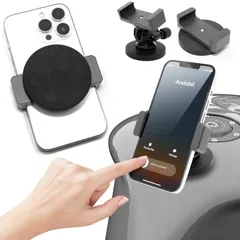 新品 バイク スマホホルダー バイク用スマホホルダー 超強力 360度回転 携帯ホルダー 振動吸収 自転車 クイックホールド マウント 対応 スマホ スタンド セット 一方向引き型(シルバー)