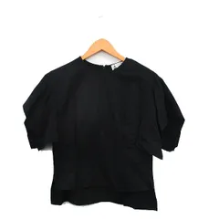 ルルロジェッタ ルールロジェット leur logette ブラウス シャツ 半袖 コットン シンプル 1 ブラック 黒 /KT11