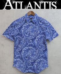 【広尾店】美品 ポロラルフローレン POLO RALPH LAUREN メンズ ペイズリー柄 半袖シャツ ブルー size:SP 【16195】