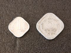 [KO]インド　1パイサ　5パイサ　1967　1969　インド硬貨　アンティーク　インドコイン　コイン　外国コイン　硬貨　古銭　外国銭
