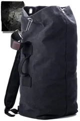 【在庫処分】ミリタリー アウトドア 大容量 シンプル ［ ［ 20L ］キャンバス バックパック 30L 付属/大開口式 グリーン レインカバー 防水 ベージュ 帆布 ダークネイビー リュック メンズ 3色 ドカッと入る ］ [KIRIRU]