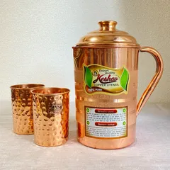 ⭐️⭐️銅ピッチャー1.5L&銅グラス500ml 4個セット 銅ピッチャー1.5L&銅グラス500ml 4個セット