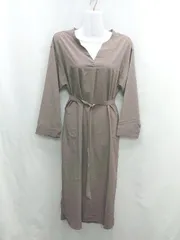◇ ⊂ ◎ nano universe ナノ ユニバース 長袖 ロング丈 ワンピース サイズF ブラウン系 レディース E  【1501160002938】