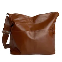 [ドナリー] ショルダーバッグ トートバック a4 肩掛け 斜めがけ かばん 大容量 レザー レディース (ブラウン) [ブラウン]