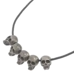 Dior HOMME (ディオールオム) 18SS 5スカル モチーフ ワイヤー ネックレス ブラック/シルバーのサムネイル