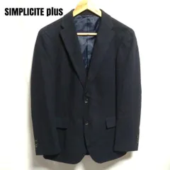 SIMPLICITE plus ウール混 テーラードジャケット 46 黒 秋冬のサムネイル