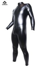 [SWIMON] コスチューム水着 フルボディータイプ エナメル調　光沢PU ロングバックジップ トリプルスライダー プレーンモデル  男女兼用 ユニセックス 8XL 9000