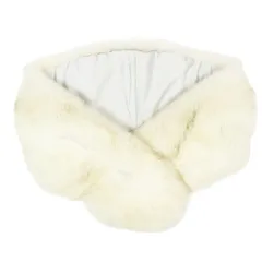 美品 サガフォックス SAGA FOX フォックス ファー 毛皮 ティペット マフラー ショール 本毛皮 リアルファー TRIM BESATZ GARNITURE ホワイト 白系 レディース YBA11