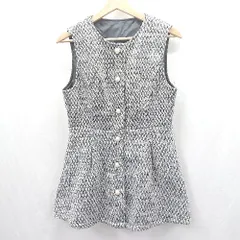 ◇ ⊇ GRL シック系 袖なし ツイードペプラムベスト サイズF ブラック系 レディース E  【1503310003055】