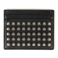 Christian Louboutin クリスチャンルブタン スパイクスタッズ 付き レザー カードケース / 名刺入れ ブラック 黒 イタリア製 ブランドのサムネイル