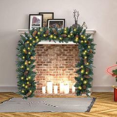 nacyvcos クリスマス 飾り ガーランド 1.8M クリスマス モール クリスマスリース パーティー装飾藤 ガーデン装飾籐 クリスマスボール クリスマスツリー 飾り おしゃれ オーナメント クリスマスガーランド グリーン 松の葉モール クリスマス用品 部
