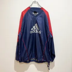 adidas アディダス　メンズ　トップス　ピステ　ウィンドブレーカー　長袖　Vネック　ツートンカラー　ブランドロゴ　ブランドマーク　裏地メッシュ　ネイビー　レッド　ホワイト　マルチカラー　Lサイズ　スポーツウェア　カジュアル　SU230h660