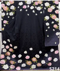 振袖 金彩 銀彩 紋意匠 薔薇 ふくれ織紋意匠 正絹 S214