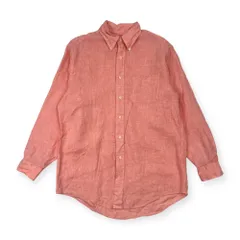 リネン100% Brooks Brothers ブルックスブラザーズ BD ボタンダウン 長袖シャツ M/ピンク系 メンズ