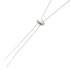 【シルバー×ワンサイズ】[Cream dot. クリームドット公式] ネックレス レディース  タイ 金属アレルギー ニッケルフリー ループタイ ニュアンスメタル ツイストチェーン ロング 大人 