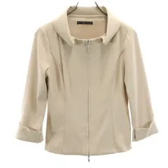 FOXEY NEW YORK フォクシーニューヨーク 日本製 7分袖 ジャケット 40 ベージュ ストレッチ レディース 古着のサムネイル