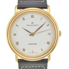 ブランパン Blancpain 1151-1418 ヴィルレ エクストラスリム デイト K18YG レザー 自動巻き メンズ 美品 R#141563