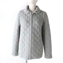 極美品☆正規品 LEONARD SPORT レオナール スポーツ 0547431 ロゴプレート付 ZIP UP キルティング ジャケット グレー 40 レディース 日本製のサムネイル