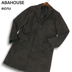 ABAHOUSE ecru アバハウス エクリュ 秋冬 カモフラ★ 迷彩 総柄 チェスター コート Sz.2　メンズ
