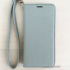 iPhone SE3 SE2 8 7 SE (第2世代/第3世代) ケース 手帳型 レザー調 スモーキーブルー ストラップ 磁石