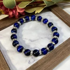 ブルータイガーアイ パワーストーン ブレスレット 10mm （シルバー）メンズ・レディース 男性・女性 数珠ブレス 開運  [3]