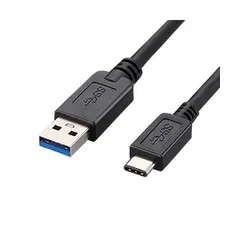 （まとめ）エレコムUSB3.1ケーブル(A-TypeC) ブラック 1.0m USB3-AC10BK 1本〔×3セット〕