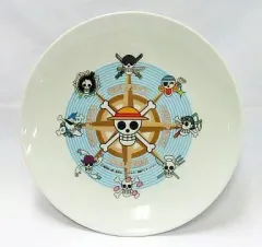 【中古】皿・茶碗(キャラクター) 麦わらの一味 陶器絵皿(青) 「ワンピース」
