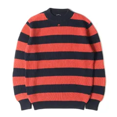 Nigel Cabourn ナイジェルケーボン ニット サイズ:46 畔編み コットン ボーター ニット 8042-11-40010 プルオーバー AUTHENTICライン ネイビー オレンジ 紺 スコットランド製 ブランド トップス カジュアル 長袖のサムネイル