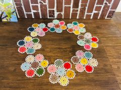 【288】ハンドメイド　レース編み　コースター　8枚セット