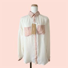 新品タグ付き　GRL ラインストーン付き　シフォン　ブラウス　長袖シャツ