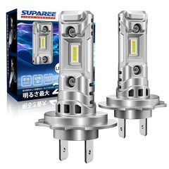 『業界最ちっちゃ！』SUPAREE H7 LED ヘッドライト バイク 爆光 車検対応 ファンレス 爆光 無極性 14000lm 20W*2 6500K ハロゲンより小さい 高光効LEDチップ搭載 DC12V 二重放熱 ファンレス 長寿命 ノイズ対策