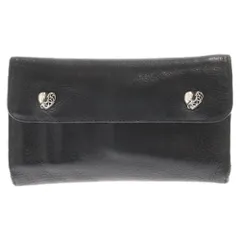CHROME HEARTS (クロムハーツ) WAVE HEART ウェーブ ハート ボタンレザー ロングウォレット 長財布 ブラックのサムネイル