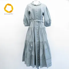 インゲボルグ INGEBORG ワンピース ロング パールボタン フレア 885066i